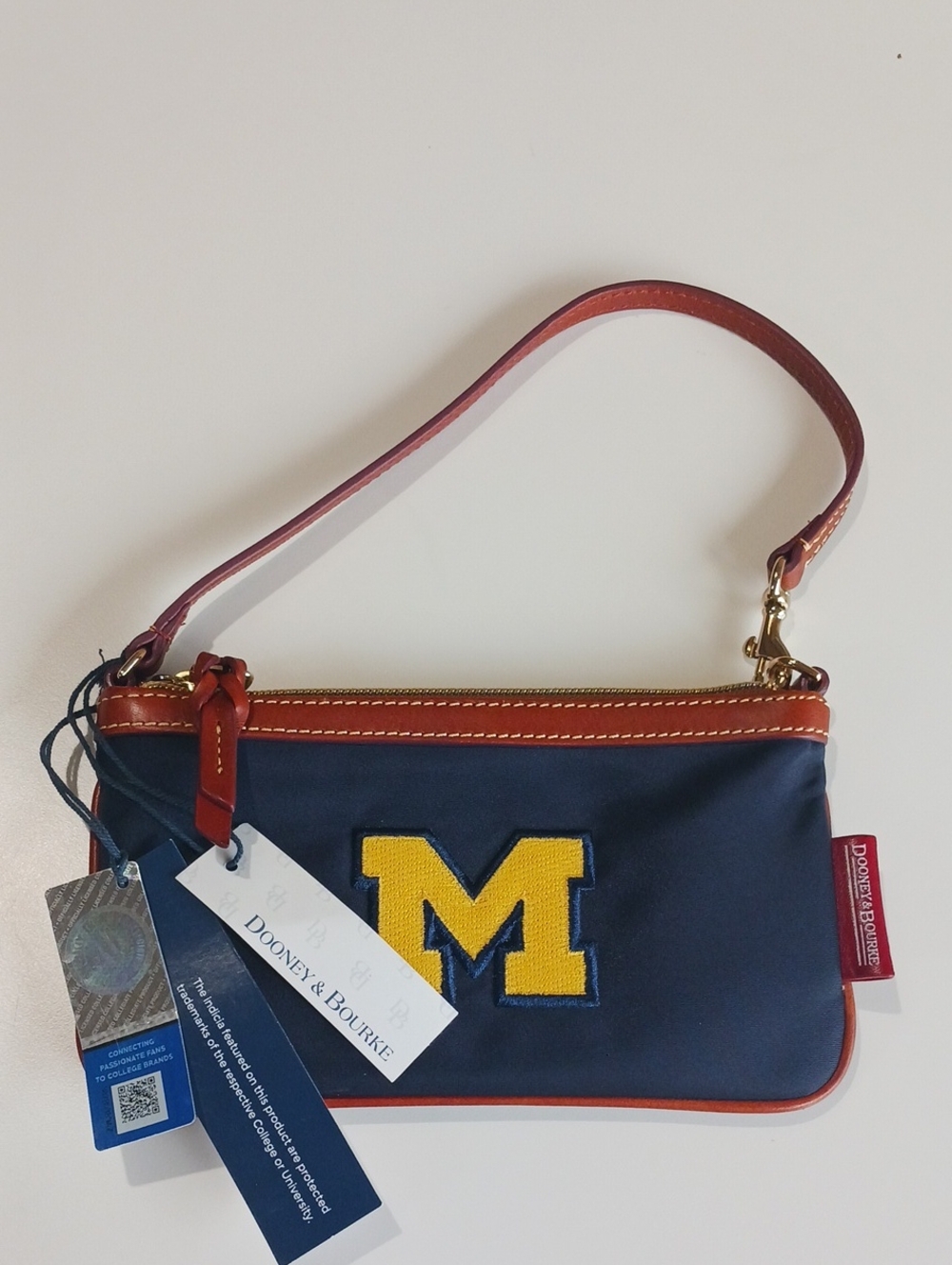 NWT Dooney & Bourke Michigan Wolverines Wristlet